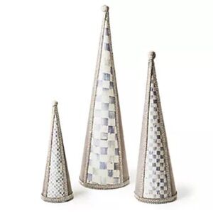 Mackenzie-Childs Crystal Palace Suede Cone Trees, Set of 3. New with tags.